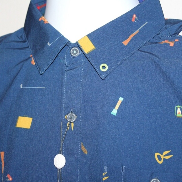 NEW Mens WILLIAM "Bill" MURRAY GOLF Happy Glamper SS Button Sport Shirt Size L - Picture 6 of 9